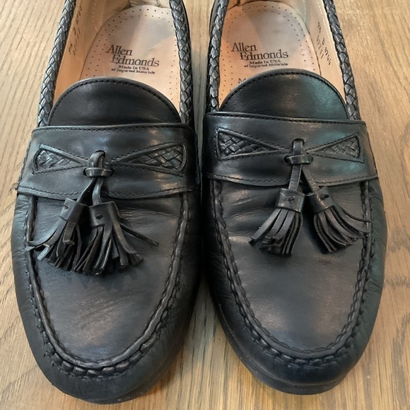 Allen Edmonds Maxfield Black Leather Loafers Shoes Tassels Men’s 9.5 EUC - Picture 6 of 8